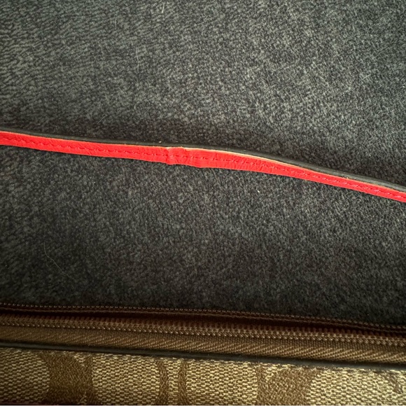 Classic Coach brown with orange accents, large pouch wristlet,inside/out zippers - Picture 11 of 11